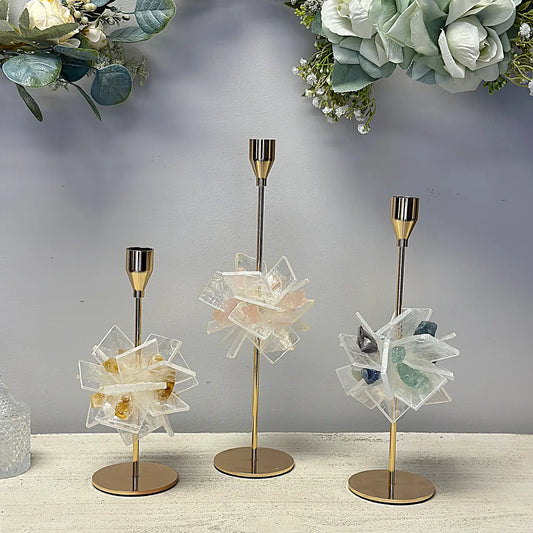 Crystal Stone Luxury Candle Holder-1 set